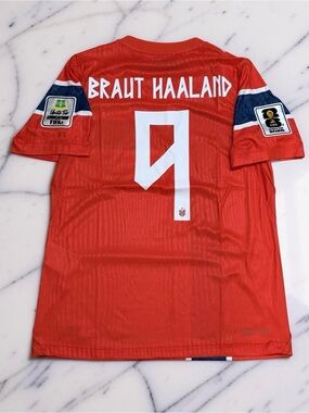 Erling Haaland Norway 2026 Home Soccer Jersey #9 Player Version World Cup Footba